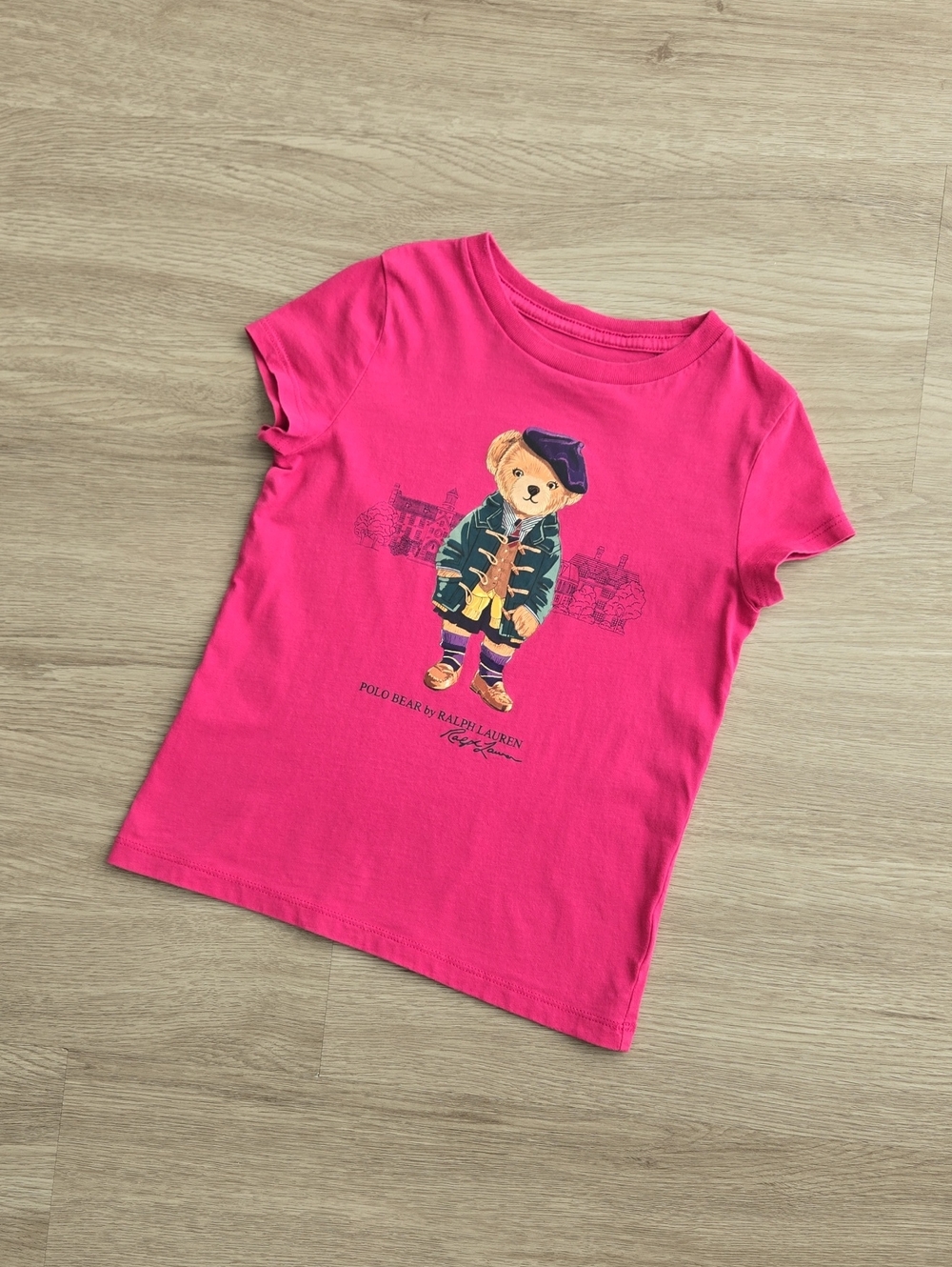 Polo Ralph Lauren Hot Pink Polo Bear Graphic Tee - Kids, Size 4y.o.